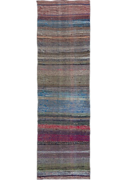 Girit Bej Çizgili Yün Modern Desenli Yün Hav Toz Vermez Leke Tutmayan Salon Yolluk Mutfak El Dokuma Halı