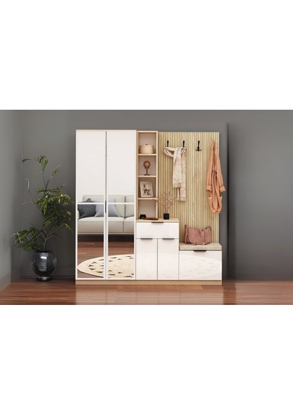 Sonna 2 Kapılı Aynalı Portmanto