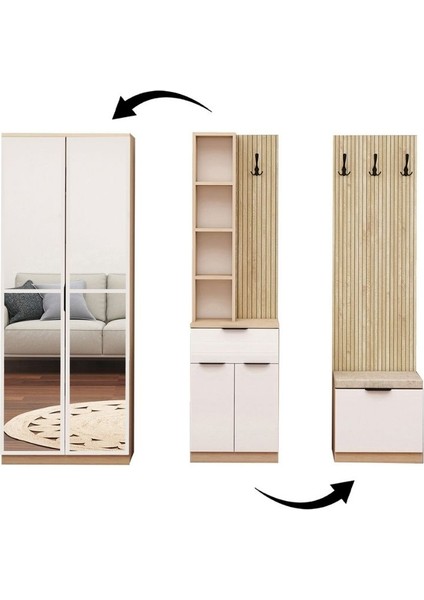 Sonna 2 Kapılı Aynalı Portmanto indirimleri