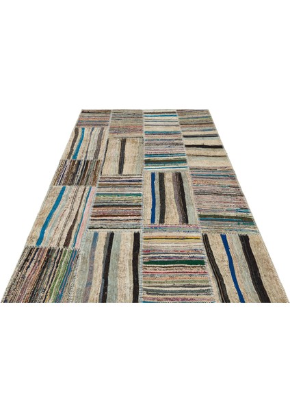 Girit Bej Çizgili Yün Modern Desenli Yün Hav Toz Vermez Leke Tutmayan Salon Yolluk Mutfak El Dokuma Halı modelleri