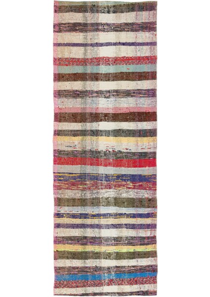 Girit Bej Çizgili Yün Modern Desenli Yün Hav Toz Vermez Leke Tutmayan Salon Yolluk Mutfak El Dokuma Halı