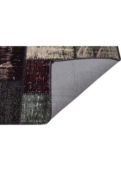 Kahverengi Patchwork Etnik Modern Desenli Yün Hav Toz Vermez Leke Tutmayan Salon Yolluk Mutfak El Dokuma Halı fiyatları