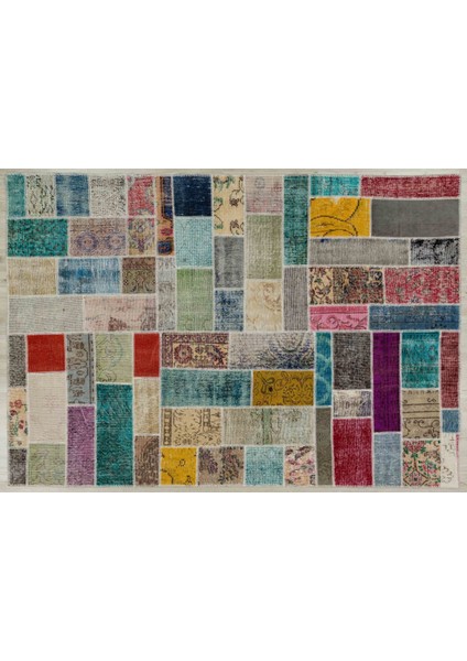 Bej Patchwork Etnik Modern Desenli Yün Hav Toz Vermez Leke Tutmayan Salon Yolluk Mutfak El Dokuma Halı fiyatları