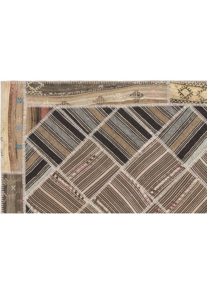 Girit Bej Çizgili Yün Modern Desenli Yün Hav Toz Vermez Leke Tutmayan Salon Yolluk Mutfak El Dokuma Halı fiyatları