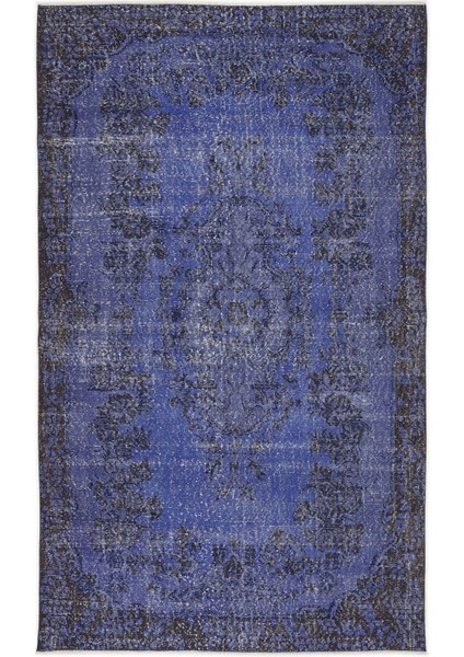 Atina Turkuaz Eskitme Yün Modern Desenli Yün Hav Toz Vermez Leke Tutmayan Salon Yolluk Mutfak El Dokuma Halı