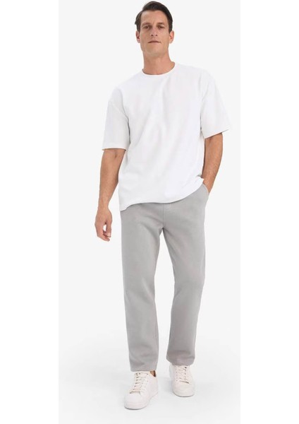 Regular Fit Beli Bağcıklı Cepli Düz Paça Kalın Gri Erkek Pantolon D7836AX/GR198 fırsatları