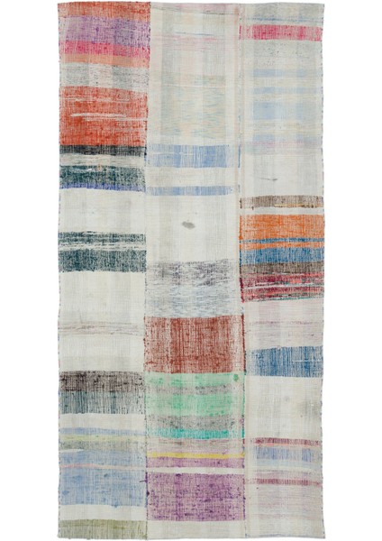 Iskece Bej Patchwork Yün Modern Desenli Yün Hav Toz Vermez Leke Tutmayan Salon Yolluk Mutfak El Dokuma Halı