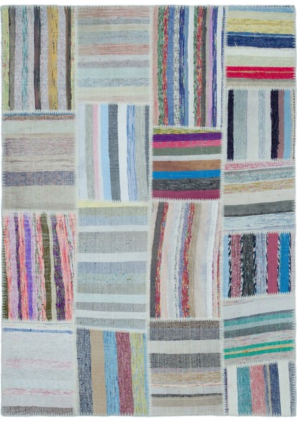 Iskece Mavi Eskitme Yün Modern Desenli Yün Hav Toz Vermez Leke Tutmayan Salon Yolluk Mutfak El Dokuma Halı