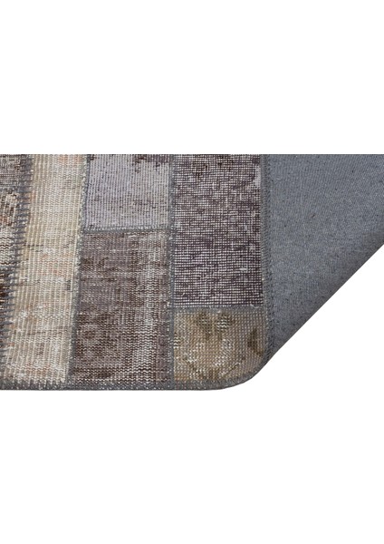 Gri Patchwork Etnik Modern Desenli Yün Hav Toz Vermez Leke Tutmayan Salon Yolluk Mutfak El Dokuma Halı fiyatları