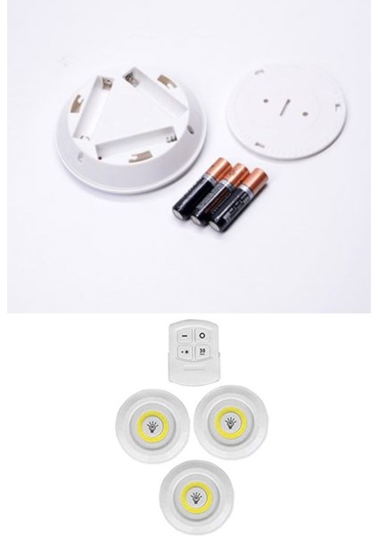 3'lü Uzaktan Kumandalı Yapışkanlı Kablosuz LED Spot Lamb A19 fırsatları