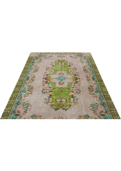 Yeşil Göbekli Yün Modern Desenli Yün Hav Toz Vermez Leke Tutmayan Salon Yolluk Mutfak El Dokuma Halı modelleri