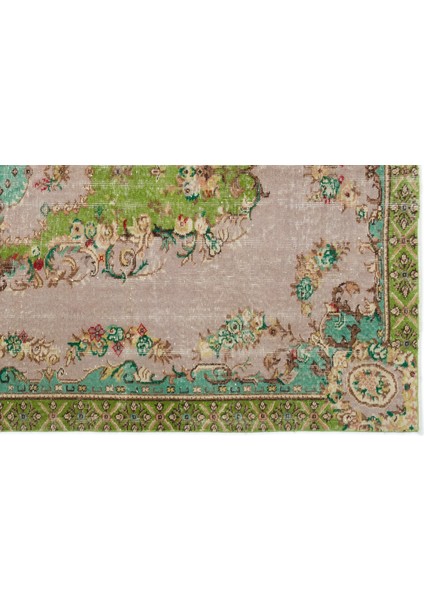 Yeşil Göbekli Yün Modern Desenli Yün Hav Toz Vermez Leke Tutmayan Salon Yolluk Mutfak El Dokuma Halı indirimleri