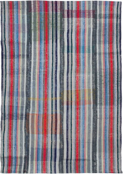 Atina Kırmızı Eskitme Yün Modern Desenli Yün Hav Toz Vermez Leke Tutmayan Salon Yolluk Mutfak El Dokuma Halı