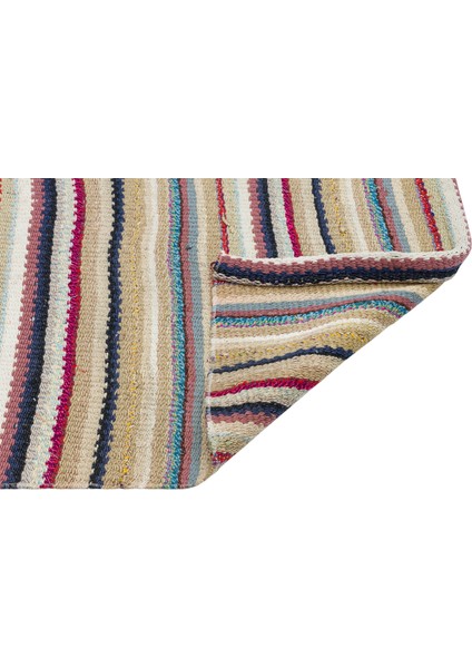 Teselya Bej Çizgili Yün Modern Desenli Yün Hav Toz Vermez Leke Tutmayan Salon Yolluk Mutfak El Dokuma Halı fiyatları