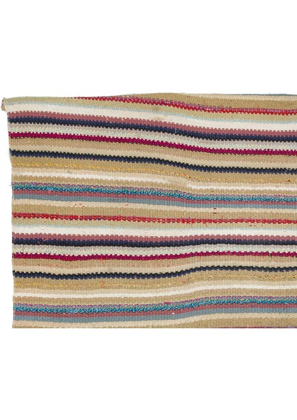 Teselya Bej Çizgili Yün Modern Desenli Yün Hav Toz Vermez Leke Tutmayan Salon Yolluk Mutfak El Dokuma Halı fırsatları