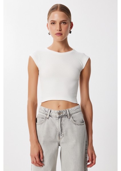 2’li Paket Basic Fitilli Örme Crop Bluz LMX0123 Siyah Ekru indirimleri