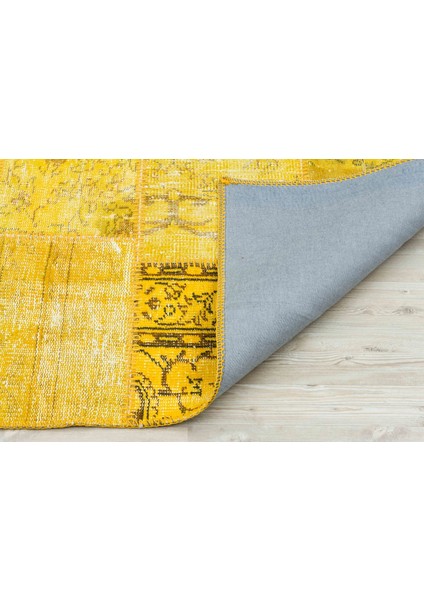 Turuncu Patchwork Etnik Modern Desenli Yün Hav Toz Vermez Leke Tutmayan Salon Yolluk Mutfak El Dokuma Halı fiyatları