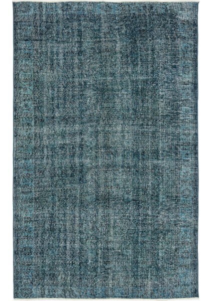Atina Mavi Eskitme Yün Modern Desenli Yün Hav Toz Vermez Leke Tutmayan Salon Yolluk Mutfak El Dokuma Halı