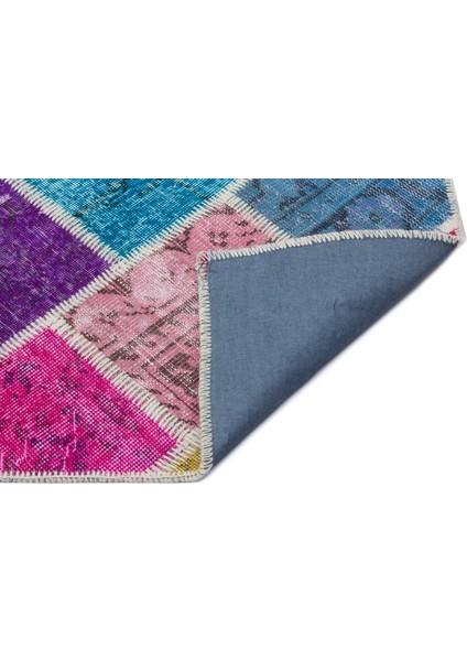 Mavi Patchwork Yün Modern Desenli Yün Hav Toz Vermez Leke Tutmayan Salon Yolluk Mutfak El Dokuma Halı fiyatları