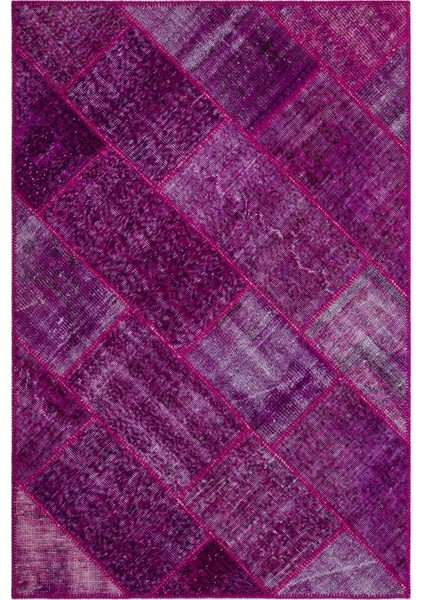 Iskece Pembe Eskitme Etnik Modern Desenli Yün Hav Toz Vermez Leke Tutmayan Salon Yolluk Mutfak El Dokuma Halı