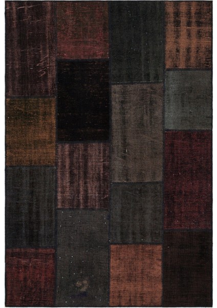 Iskece Siyah Eskitme Etnik Modern Desenli Yün Hav Toz Vermez Leke Tutmayan Salon Yolluk Mutfak El Dokuma Halı