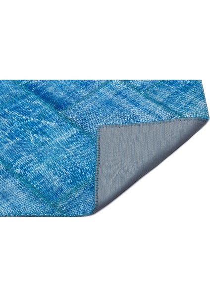 Mavi Patchwork Etnik Modern Desenli Yün Hav Toz Vermez Leke Tutmayan Salon Yolluk Mutfak El Dokuma Halı fiyatları