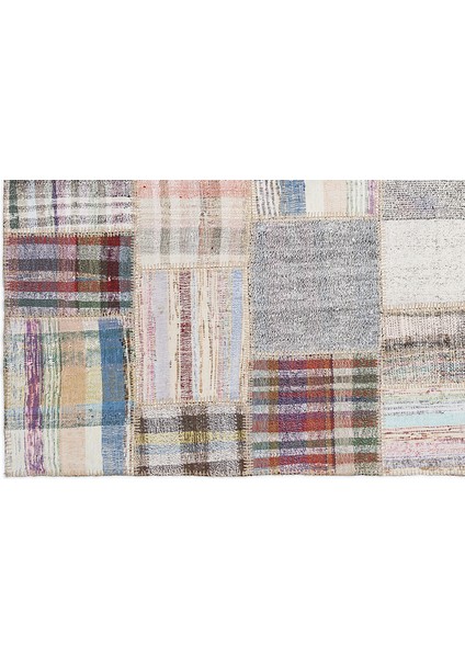 Bej Patchwork Etnik Modern Desenli Yün Hav Toz Vermez Leke Tutmayan Salon Yolluk Mutfak El Dokuma Halı fırsatları