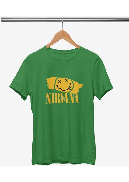 Nirvana Baskılı / Kadın Çok Renkli T-Shirt %100 Pamuk Regular Fıt Rahat Kalıp fiyatları