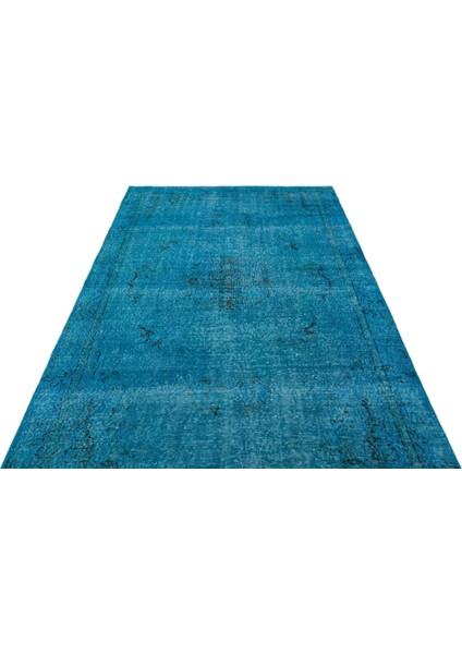 Atina Turkuaz Eskitme Yün Modern Desenli Yün Hav Toz Vermez Leke Tutmayan Salon Yolluk Mutfak El Dokuma Halı indirimleri