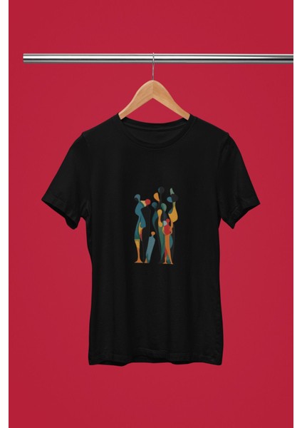 Bohem Desen Baskılı / Kadın Çok Renkli T-Shirt %100 Pamuk Regular Fıt Rahat Kalıp fiyatları