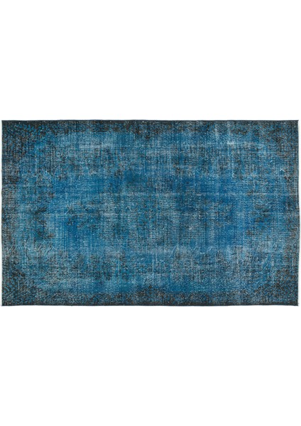 Mavi Eskitme Yün Modern Desenli Yün Hav Toz Vermez Leke Tutmayan Salon Yolluk Mutfak El Dokuma Halı