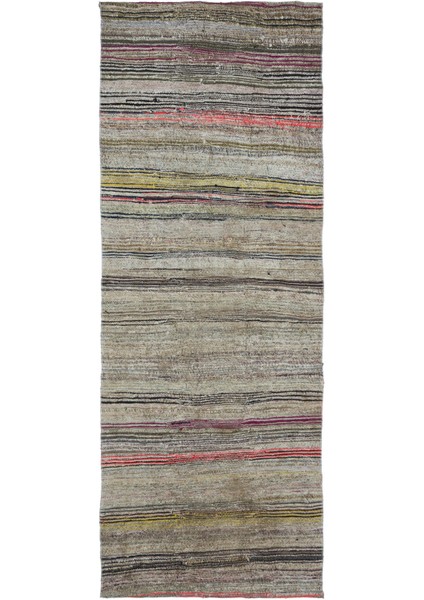 Girit Bej Çizgili Yün Modern Desenli Yün Hav Toz Vermez Leke Tutmayan Salon Yolluk Mutfak El Dokuma Halı