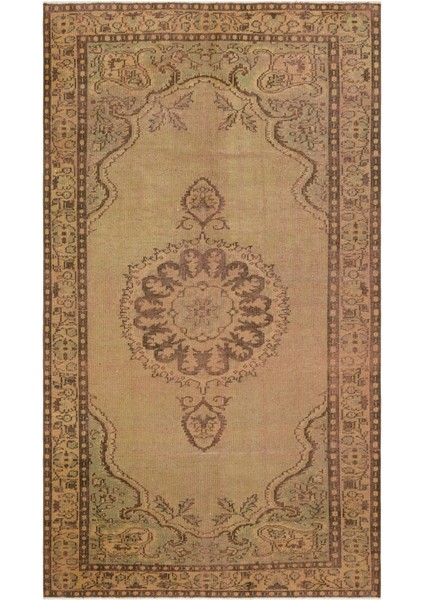 Atina Sarı Eskitme Yün Modern Desenli Yün Hav Toz Vermez Leke Tutmayan Salon Yolluk Mutfak El Dokuma Halı