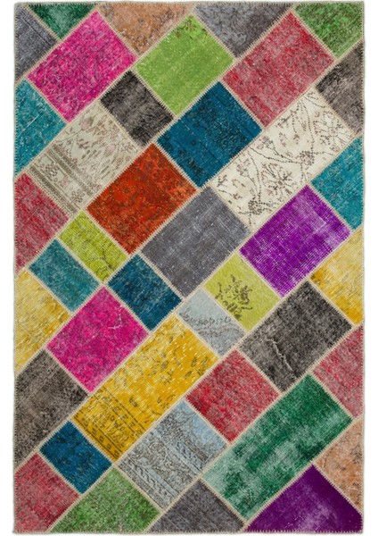 Atina Kırmızı Göbekli Yün Modern Desenli Yün Hav Toz Vermez Leke Tutmayan Salon Yolluk Mutfak El Dokuma Halı