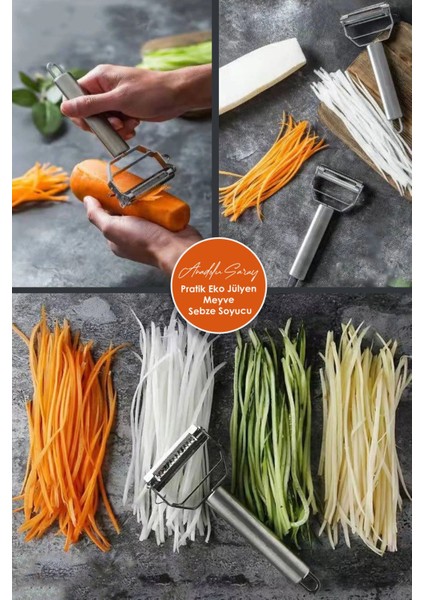 Pratik Lüx Paslanmaz Çelik Jülyen Soyacak- Paslanmaz Çelik Jülyen Sebze Soyacağı