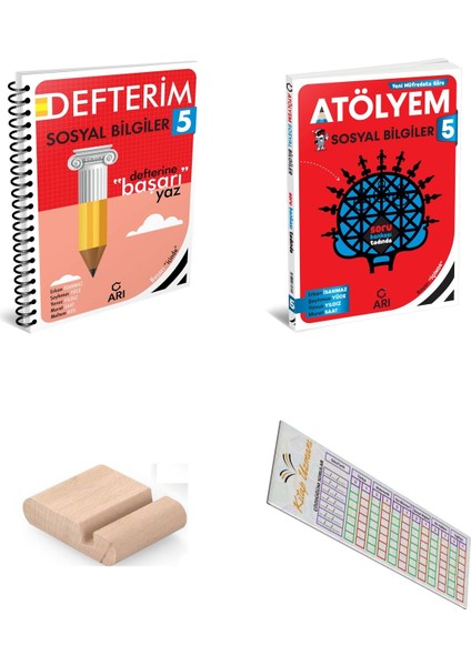 Arı 5. Sınıf Sosyal Bilgiler Defterim + Sosyal Atölyem - 2025-2026 + Telefon Tutucu + Çözüm Ayracı