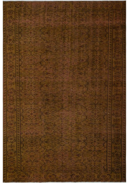 Atina Kırmızı Eskitme Yün Modern Desenli Yün Hav Toz Vermez Leke Tutmayan Salon Yolluk Mutfak El Dokuma Halı