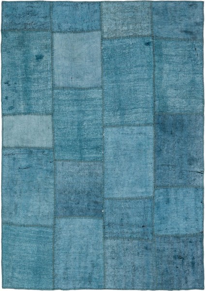 Iskece Yeşil Eskitme Yün Modern Desenli Yün Hav Toz Vermez Leke Tutmayan Salon Yolluk Mutfak El Dokuma Halı