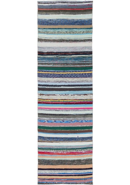 Teselya Kahverengi Çizgili Yün Modern Desenli Yün Hav Toz Vermez Leke Tutmayan Salon Yolluk Mutfak El Dokuma Halı