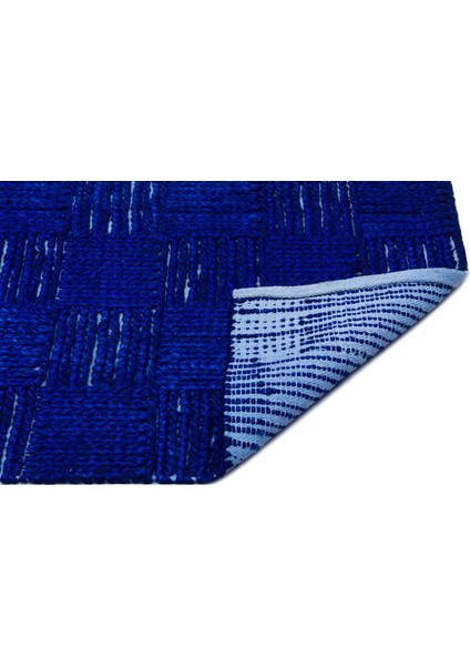 Teselya Mavi Patchwork Yün Modern Desenli Yün Hav Toz Vermez Leke Tutmayan Salon Yolluk Mutfak El Dokuma Halı fiyatları