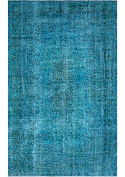 Vintage Yeşil Çiçekli Yün Modern Desenli Yün Hav Toz Vermez Leke Tutmayan Salon Yolluk Mutfak El Dokuma Halı