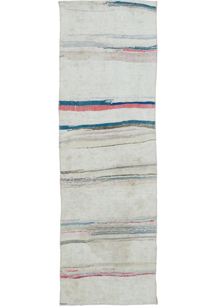 Girit Bej Çizgili Yün Modern Desenli Yün Hav Toz Vermez Leke Tutmayan Salon Yolluk Mutfak El Dokuma Halı