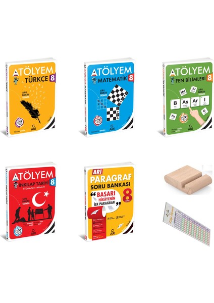 Arı 8. Sınıf Matematik Fen Türkçe Inkılap Atölyem +Paragraf - Lgs 2026 - Telefon Tutucu+Çözüm Ayracı