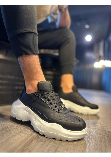 Yüksek Taban Günlük Ayakkabı N75 Siyah (Beyaz Taban) modelleri