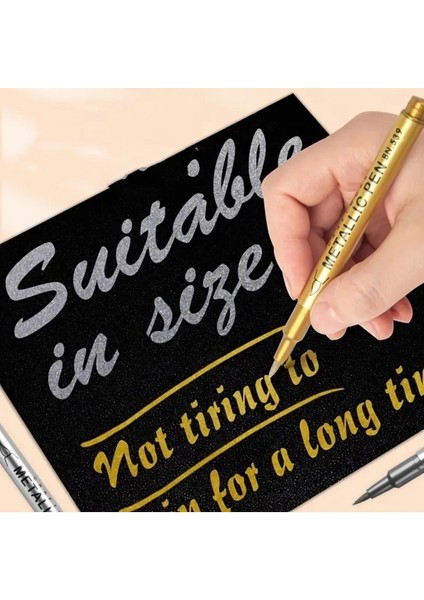 Altın Metalik Brush Marker Kaligrafi Kalemi, Cam Kalemi, Davetiye, Süsleme, Balon, Bardak Yazı-2 Ad fiyatları