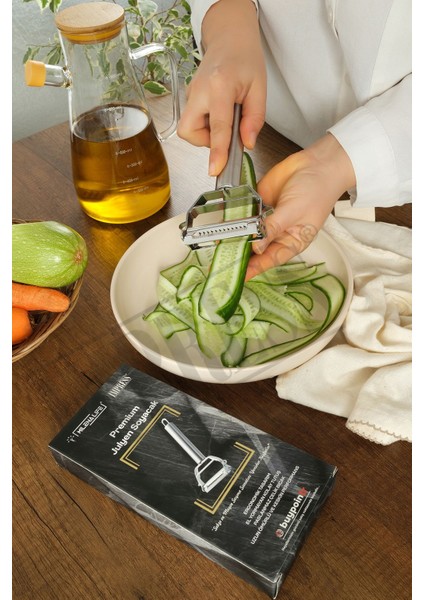 Premium Paslanmaz Kalite Çelik Turbo Jülyen Meyve Sebze Soyucu Kesici Doğrayıcı Mutfak