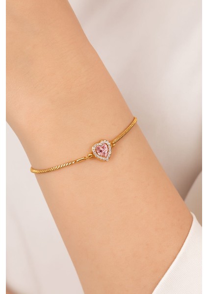 Zirkon Taşlı Kalp Detaylı Kadın Ayarlanabilir Bileklik modelleri