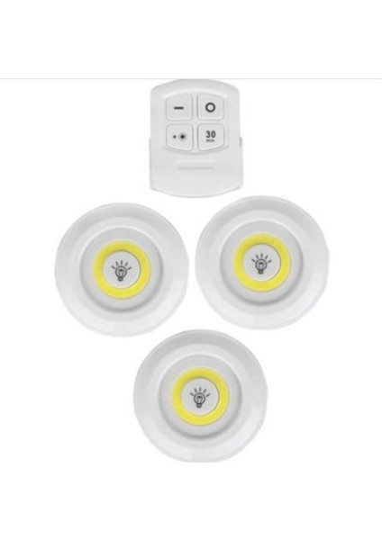 Uzaktan Kumandalı Yapışkanlı 3'lü LED Spot Lamba Pilli Spot Lamba modelleri