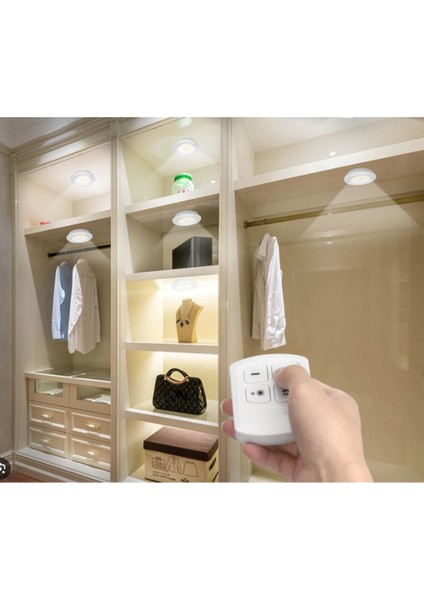 Uzaktan Kumandalı Yapışkanlı Kablosuz Pilli LED 3'lü Spot Lamba modelleri