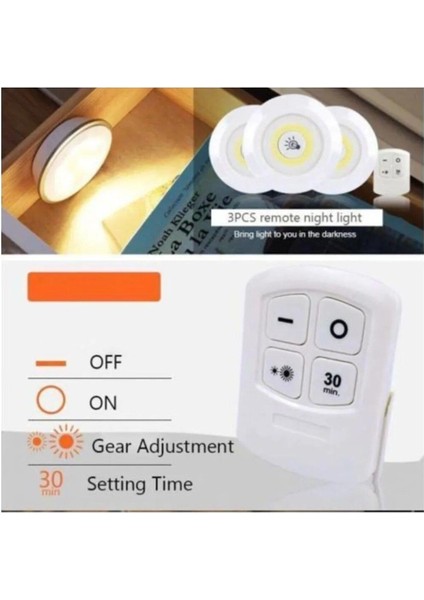 Uzaktan Kumandalı Yapışkanlı LED Spot Lamba WT-364 indirimleri